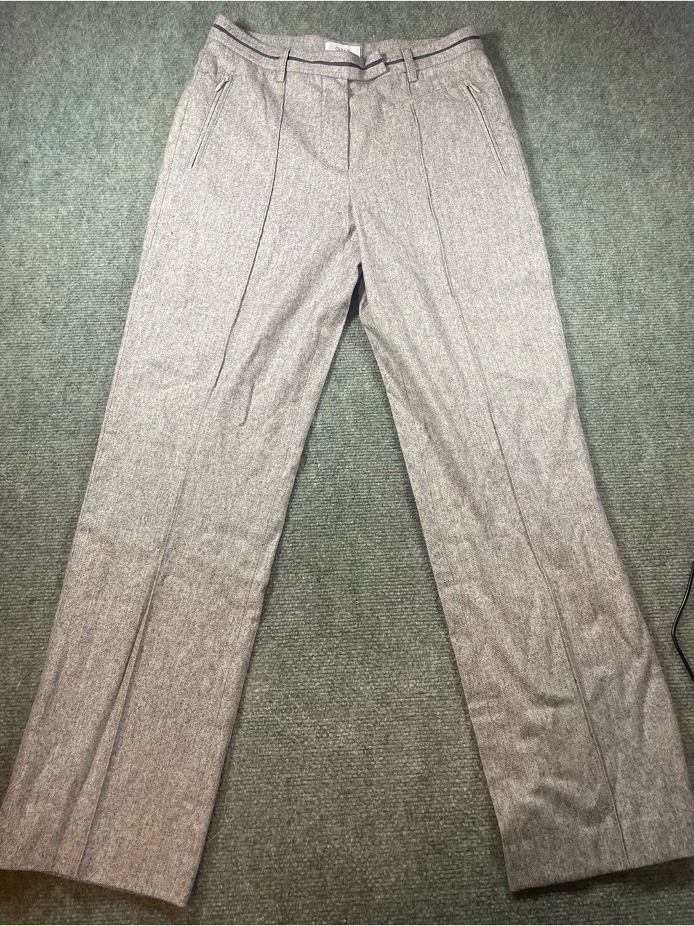 Women's Gunex Straight Leg Wool Dress Pants in Light Gray made in Italy